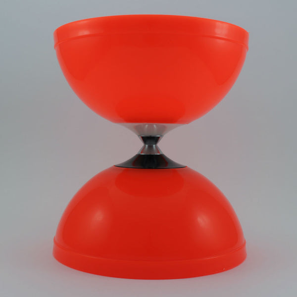 Orange diabolo with fibreglass hand sticks and fine string - Balls for your mind